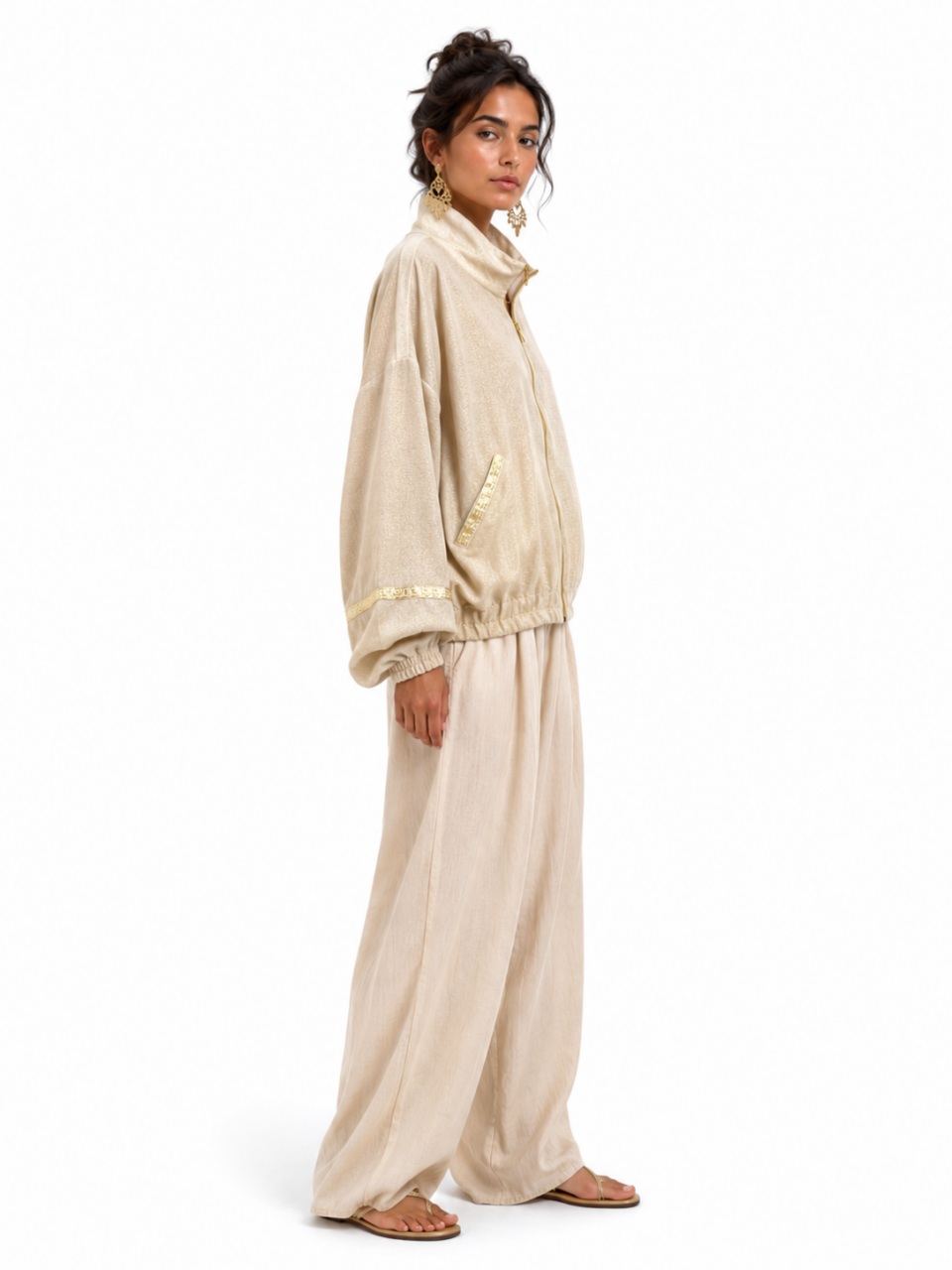 Chaqueta Unisex Oversize Golden Beige Diamond
