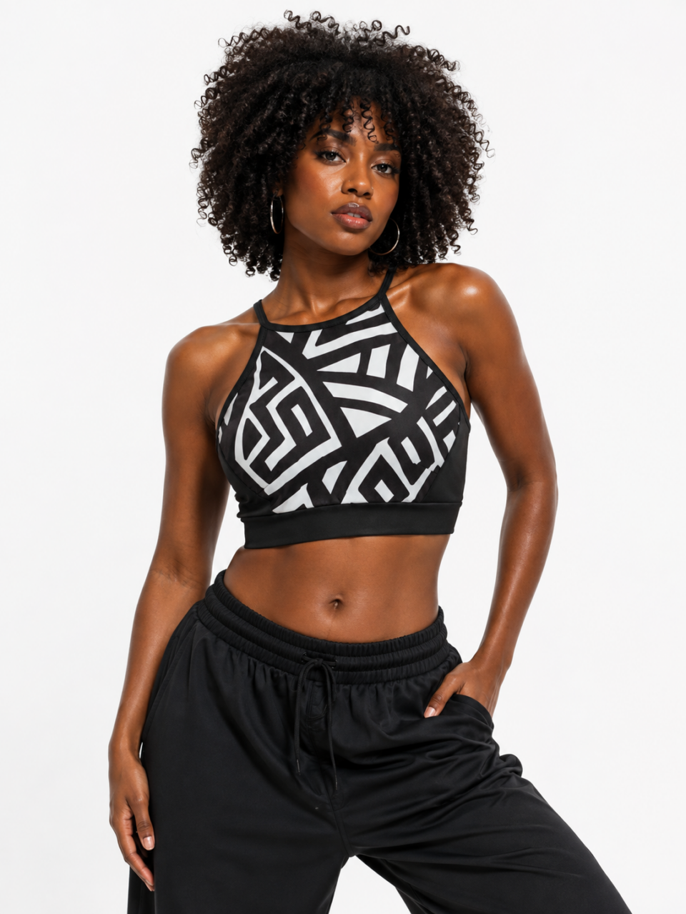 Black and White Geo Top