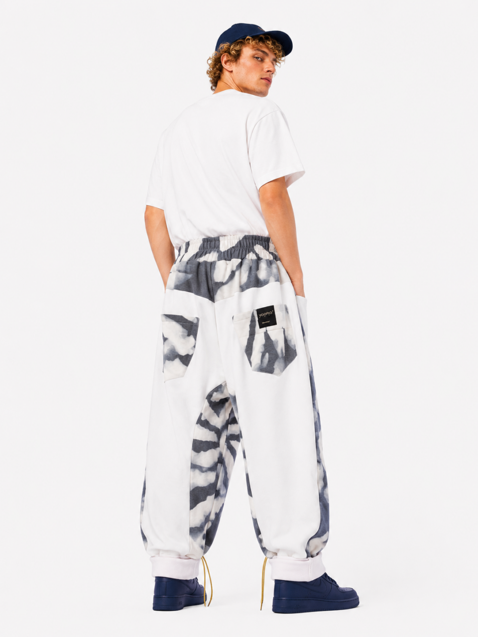 White Hiroshima Blue Tie Dye